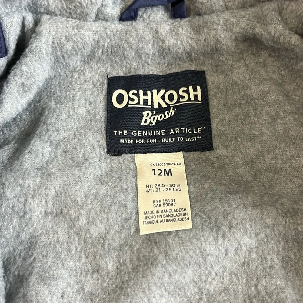OshKosh B’gosh  Dinosaur Jacket Size 12 Months NWT